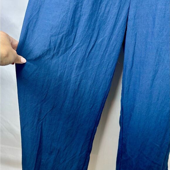 Lulu's Navy Flutter Sleeve Backless V-Neck Jumpsuit Size M - Picture 7 of 15